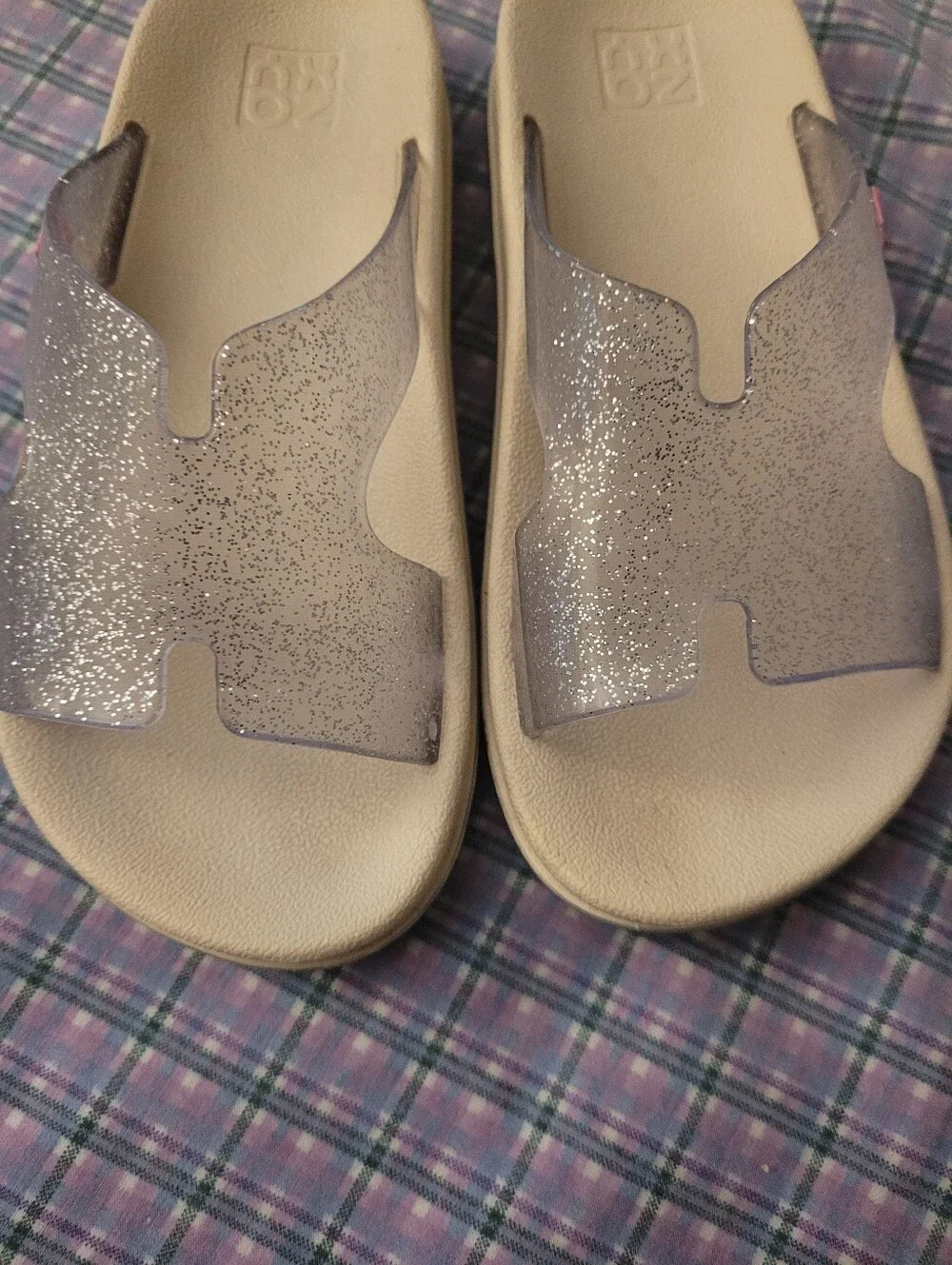 Kids Glitter Slide Sandals Size 13